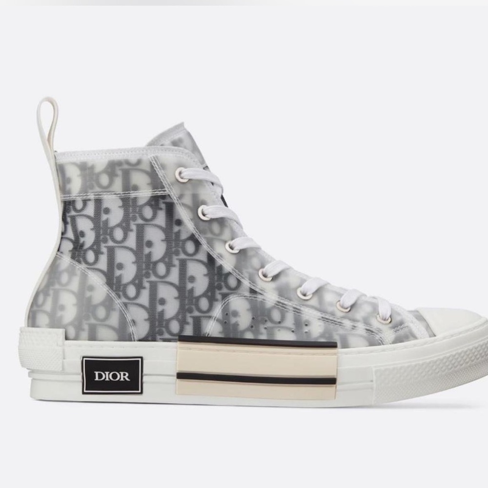 B23 High Top Sneaker White and Black Dior Oblique Canvas